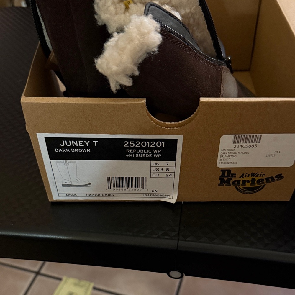 Dr. Martens Dark Brown Suede Boots with Shearling